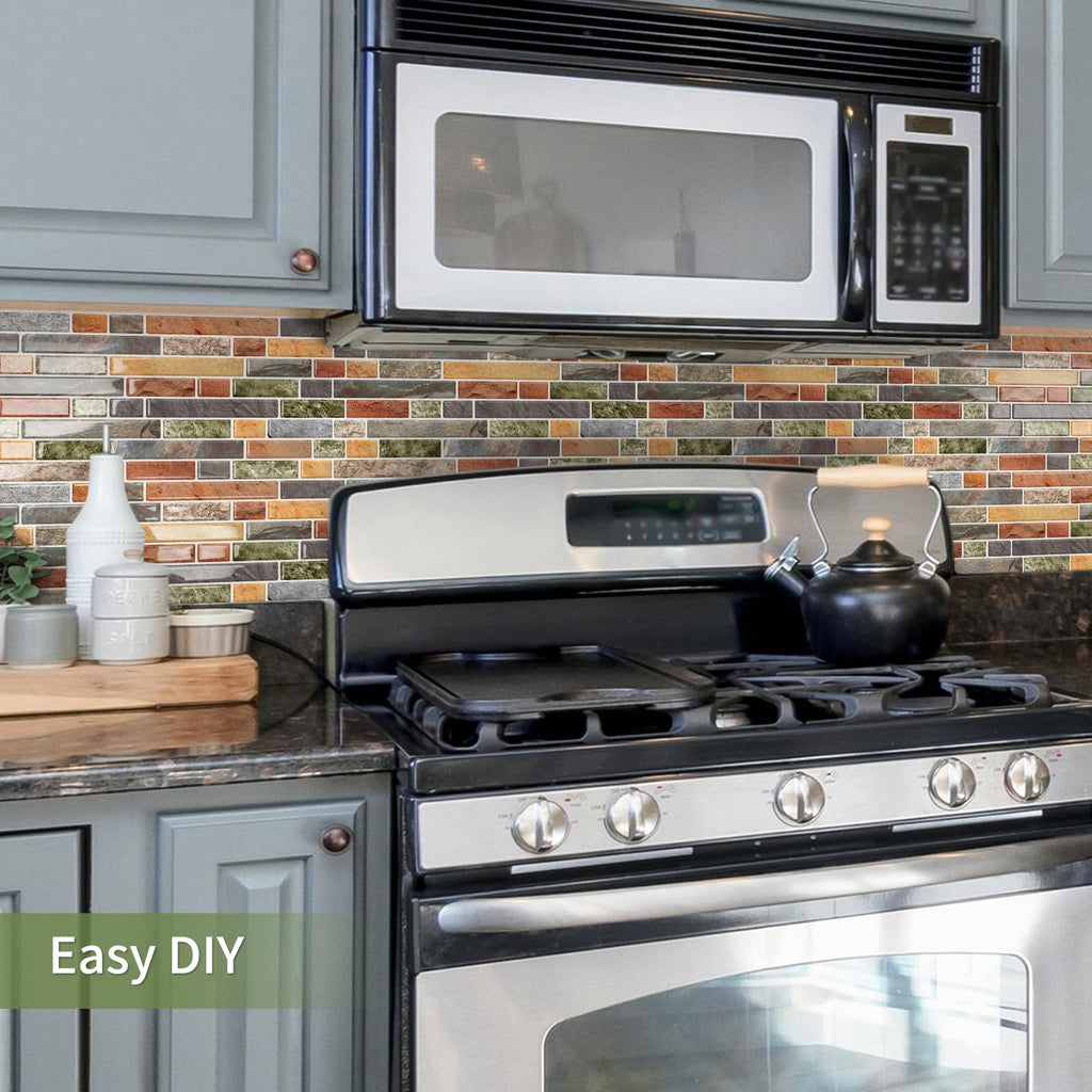 10 Sheets Thick Peel and Stick Kitchen Backsplash Tiles