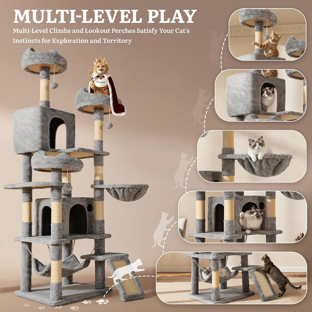 75-Inch Tall Multi-Level Cat Tree Indoor