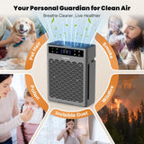 Air Purifiers for Home Large Room, Cover Up to 3000 Ft² with Air Quality Monitor and Timer, HEPA Fil
