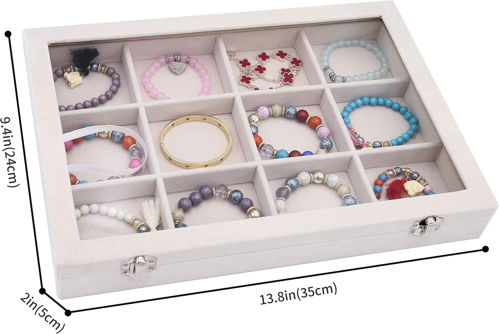 Jewelry Organizer, Dustproof Bracelet Organizer Box, 13.78"x9.4"