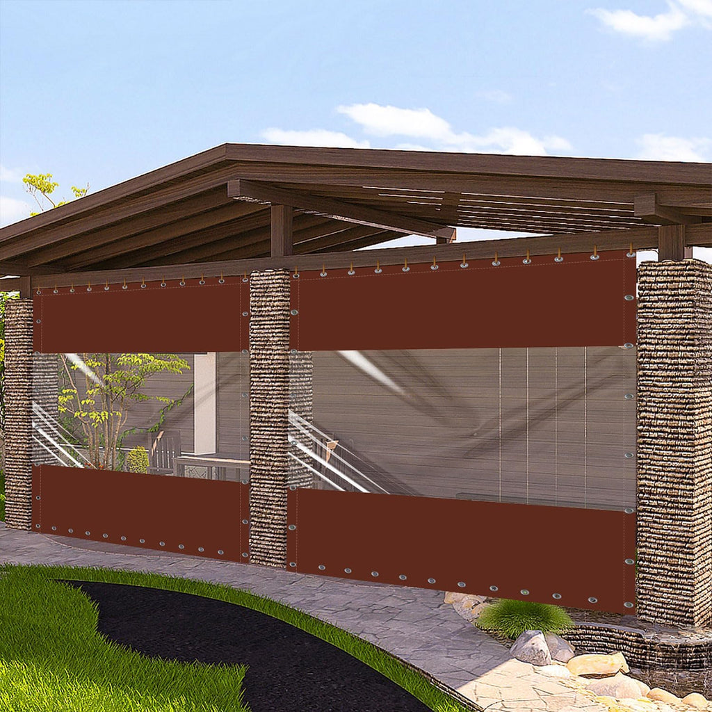 20 Oz Outdoor Vinyl Curtain, Outdoor Clear Panel Curtain, Weather Resistant Outdoor Curtain for Pergola, Porch