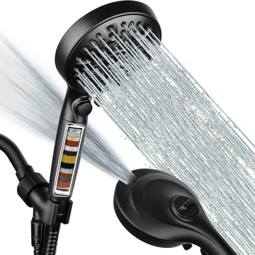 Filtered Shower Head with Handheld, 9 Spray Modes 2.5GPM High Pressure Showerhead with ON OFF Pause Switch