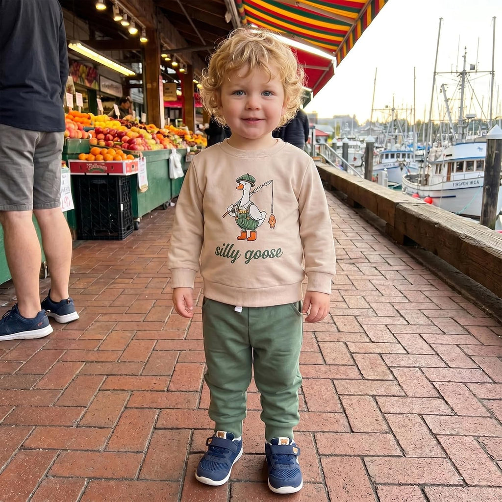 Toddler Baby Boy Fall Winter Outfits Sweatshirt with Joggers Pants