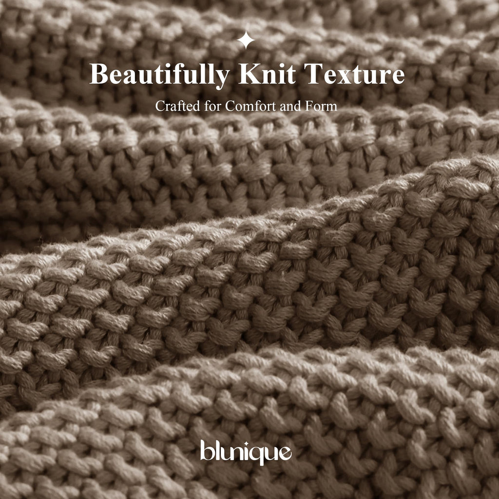 100% Cotton Cable Knit Throw Blanket, Lightweight Soft Knit Blanket for Sofa Couch Bed, Breathable All-Season Throw