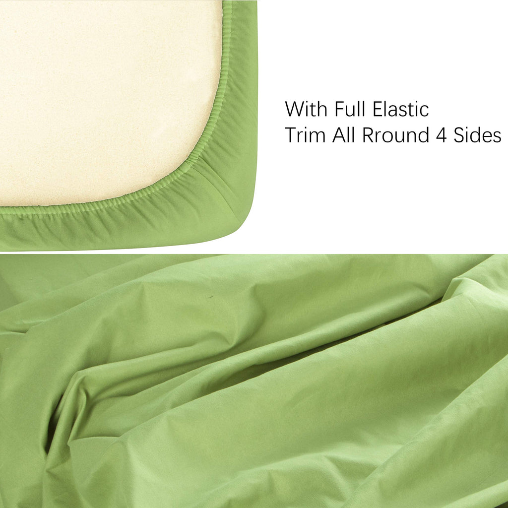 Microfiber Crib Fitted Sheets, 2 Pack, 28 x 52, Green