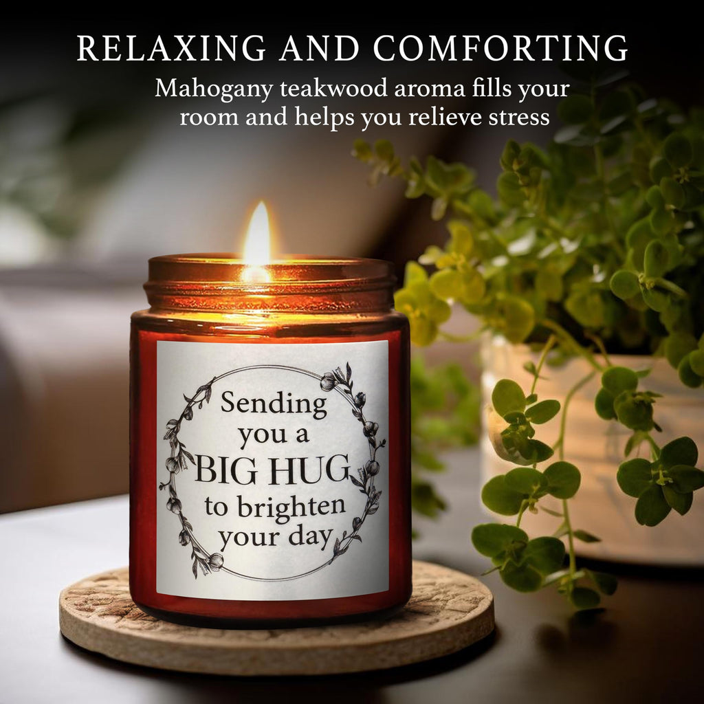 Relaxing Gifts for Women - Sending You a Big Hug Candle for Bestie Sister Mom Girlfriend - Sympathy Get Well Soon