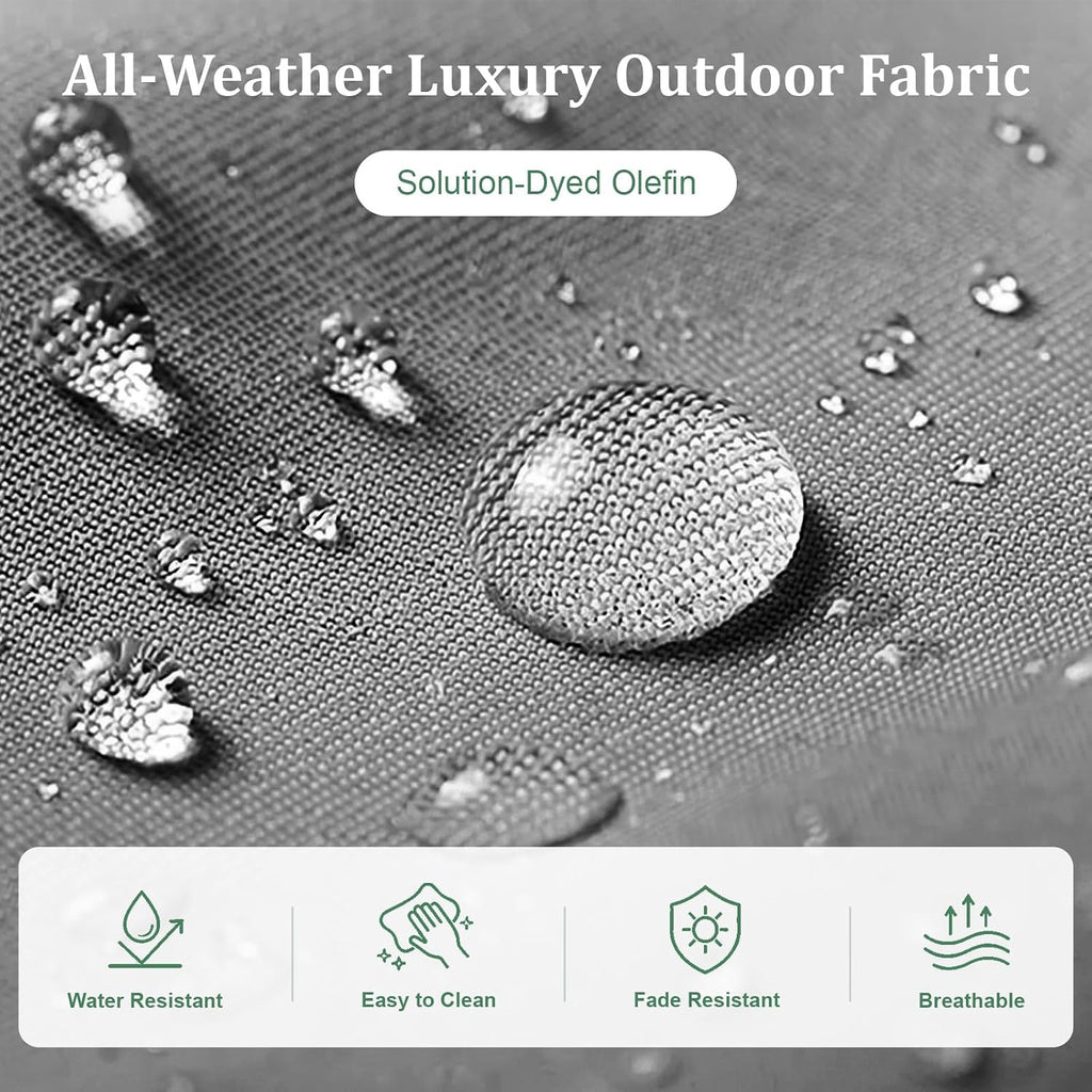 Outdoor Chair Cushions 24 x 24 x 6 Inch, 100% Olef Furniture Cushions, Water & Fade Resistant Deep Seat Replacement