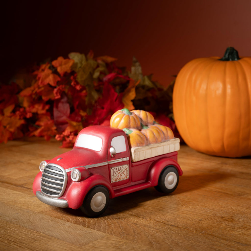 Pumpkins and Red Truck Fall Wax Warmer for Scented Wax Melts