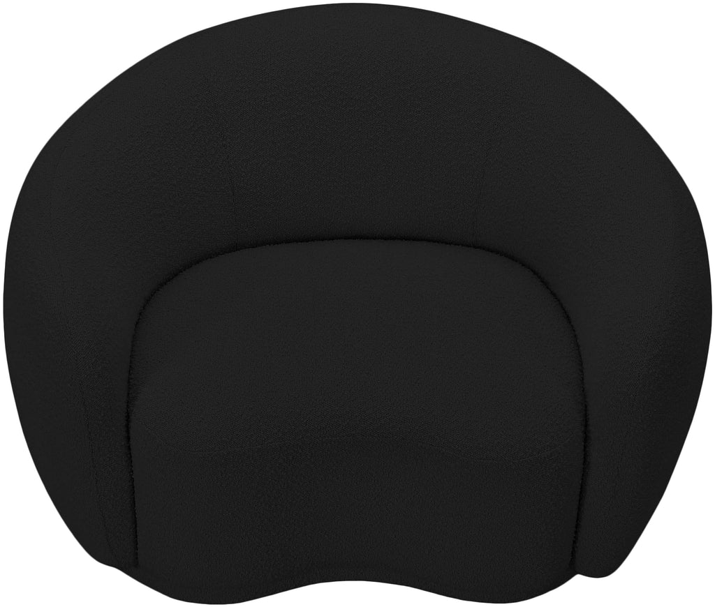 693Black-C Hyde Collection Modern | Contemporary Boucle Fabric Upholstered Accent Chair with Rounded Back, Black, 42"