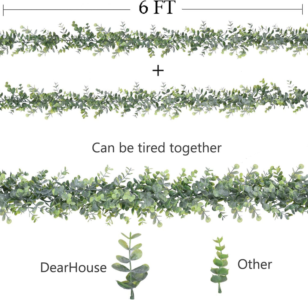 Faux Eucalyptus Garland Plant, Artificial Vines Hanging Eucalyptus Leaves Greenery Garland for Wedding - Set of 4