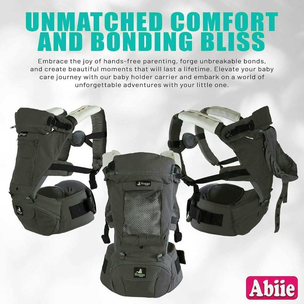 Huggs in-1 Baby Carrier with Hip Seat - Ergonomic M-Position