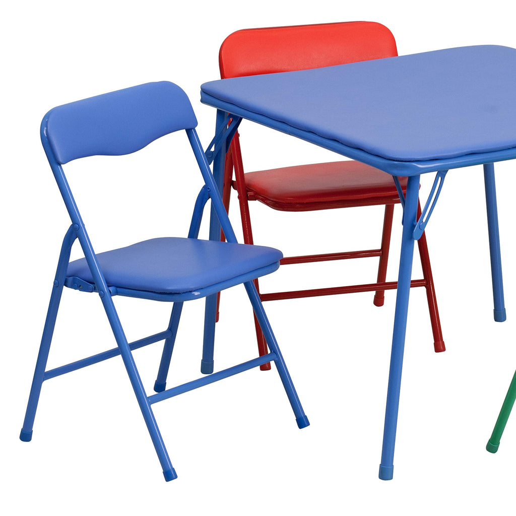 Mindy Kids 5-Piece set Folding Square Table and Chairs Set for Daycare and Classrooms, Children's Activity Table and