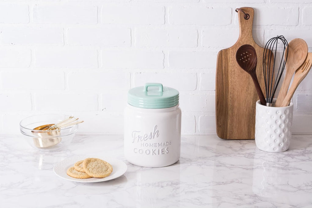 Kitchen Accessories Collection Ceramics, Cookie Jar, Aqua