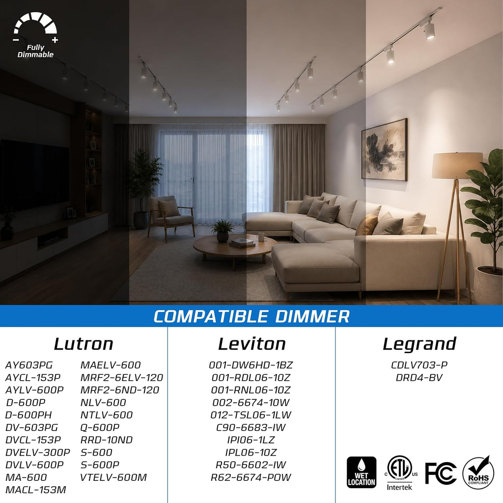 PAR20 LED Bulbs 7W, 50W Equivalent, 3000K, Dimmable, 4-Pack