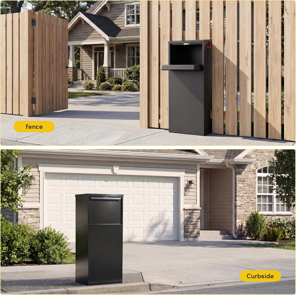 Large Anti-Theft Package Delivery Box 43.3” * 18.3” * 14.0” Lockable Parcel Drop Box No Assembly Required Weatherproof