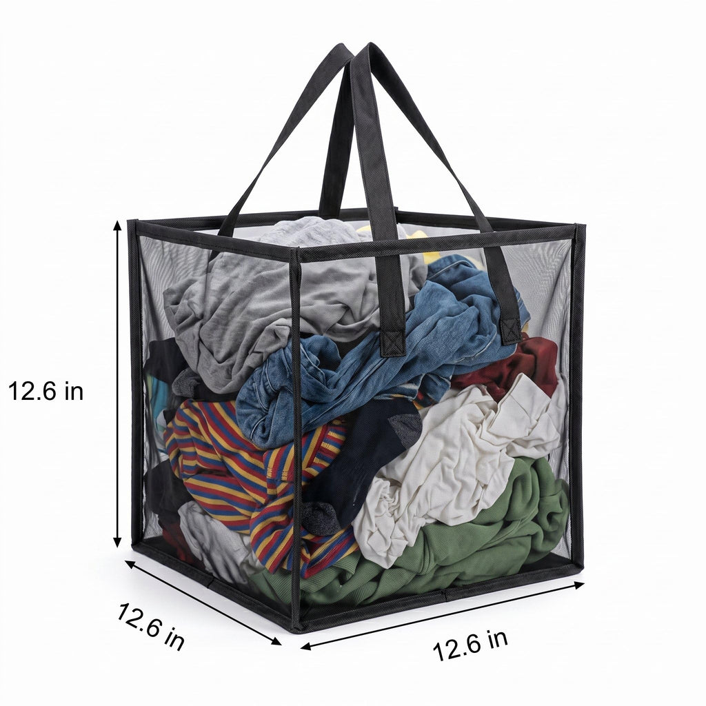 4Pcs Pop Up Laundry Baskets, 13 Inch Collapsible Mesh Popup Clothes Hampers, Portable and Foldable Washing Bin with
