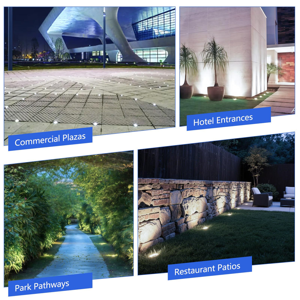 8 Pack Low Voltage Landscape Lights, 6000K LED Well Lights
