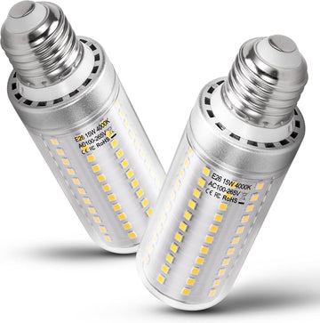 1.57 x 4.92 inch Big E26 15W LED Corn Bulbs 2000lm 150W Equivalent, 2 Pack