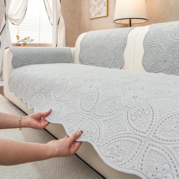 Floral Pattern Non-Slip Quilted Sectional Couch Covers Washable