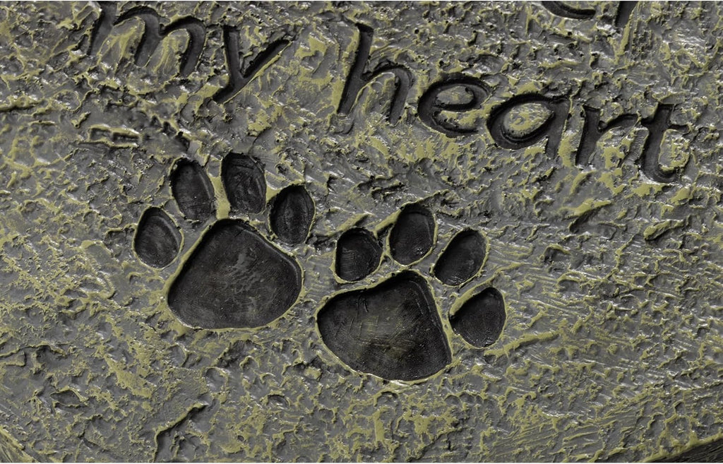 Pet Memorial Stone - You Have Left My Side But You Will Never Leave My Heart - Paw Prints Bereavement Memorial Gift
