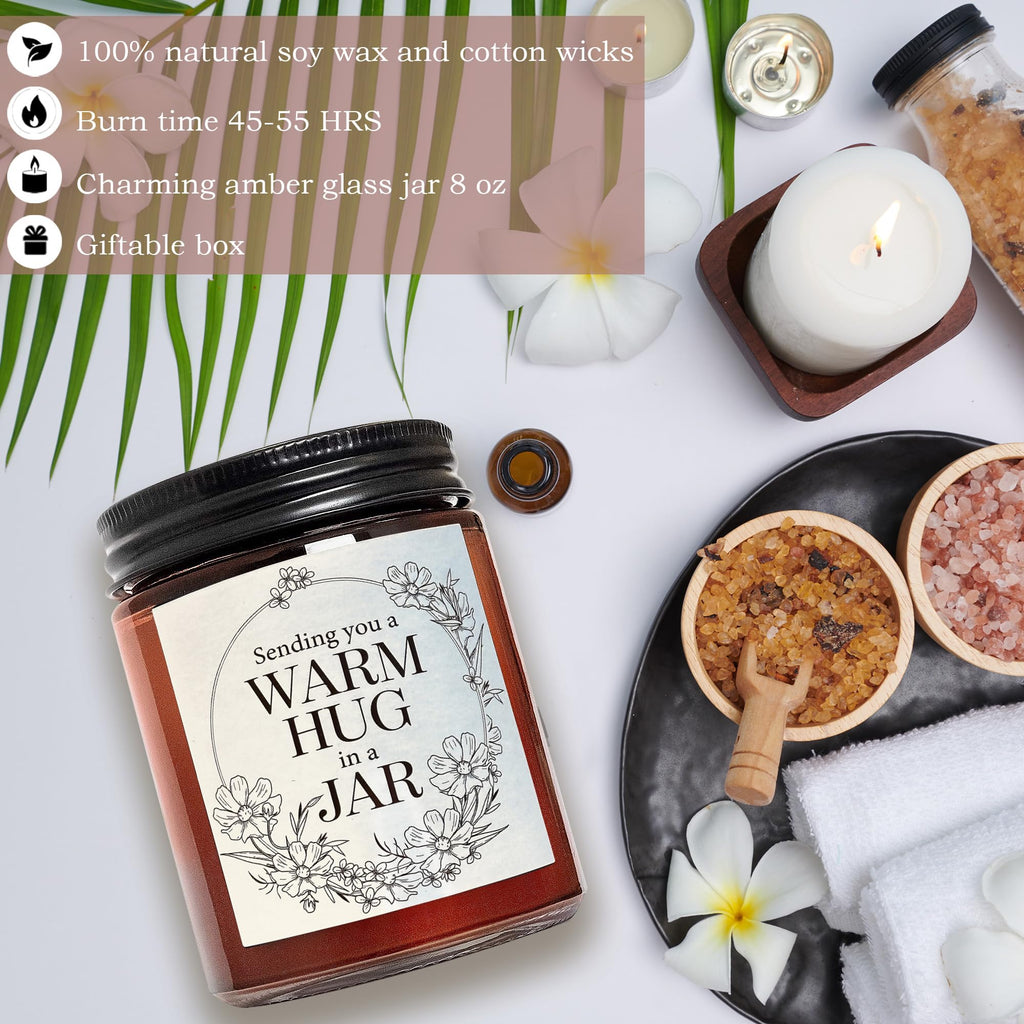 Sending Hug Gifts for Women Men - Warm Hug Candle - Relaxation Get Well Sympathy Gift Anxiety Stress Relief - Gift