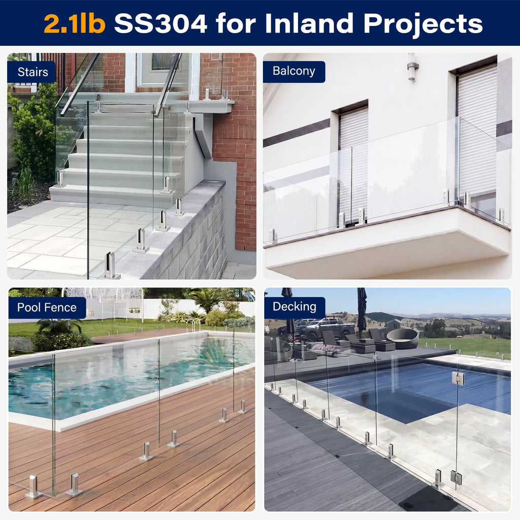 304 Stainless Steel Heavy-Duty Glass Railing Spigots