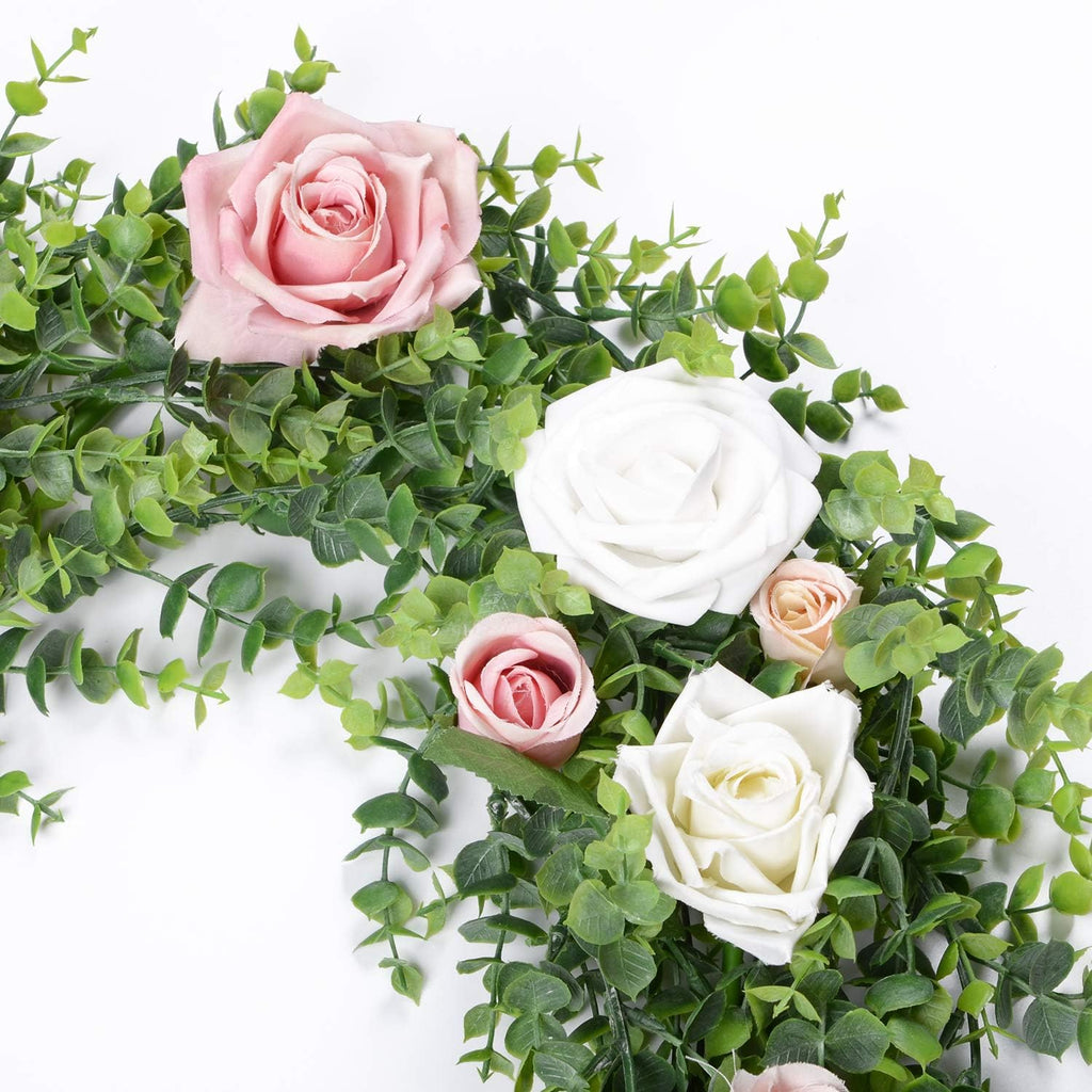 Faux Eucalyptus Garland Plant, 2 Pack Artificial Vines Hanging Eucalyptus Leaves Greenery Garland for Wedding - Set of 2