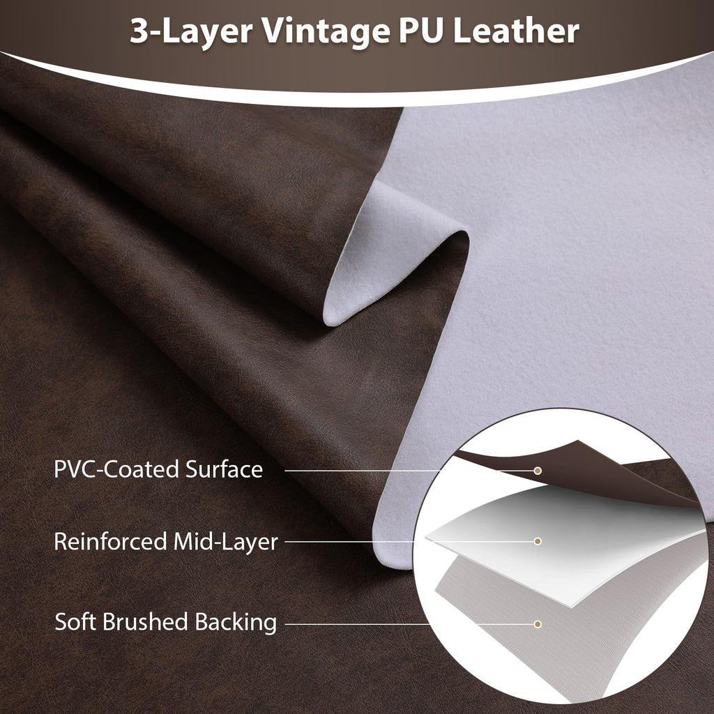 Faux Leather 1.3mm Upholstery Fabric by the Yard 8 Yard Yellow Coffee
