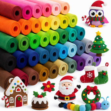 40 Rolls 18"x36" Felt Sheet for Crafts, Felt Fabric, Rich Color