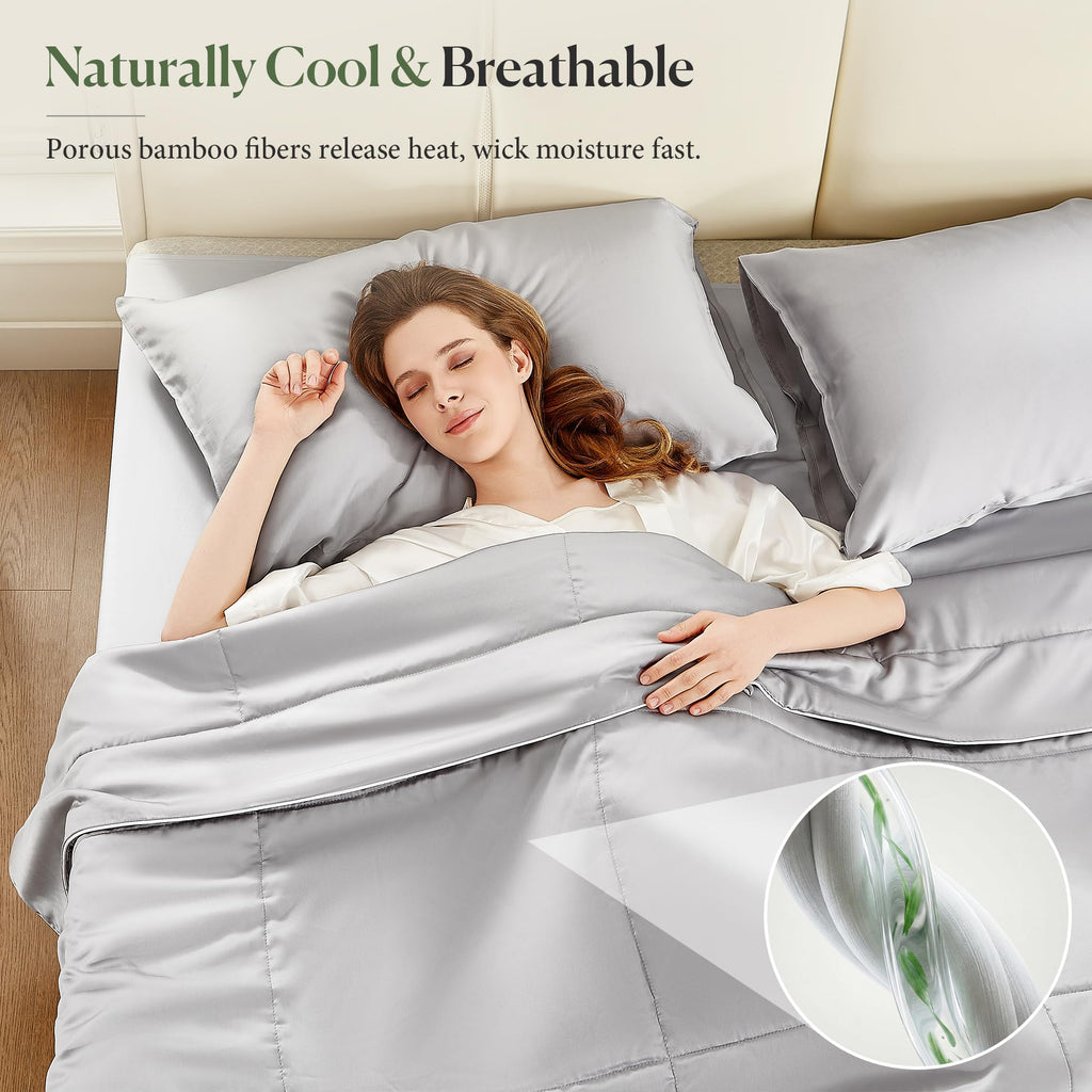 Cooling Bed Comforter Duvet Insert Cal King Size, Lightweight 100% Viscose Derived from Bamboo Shell & Fill