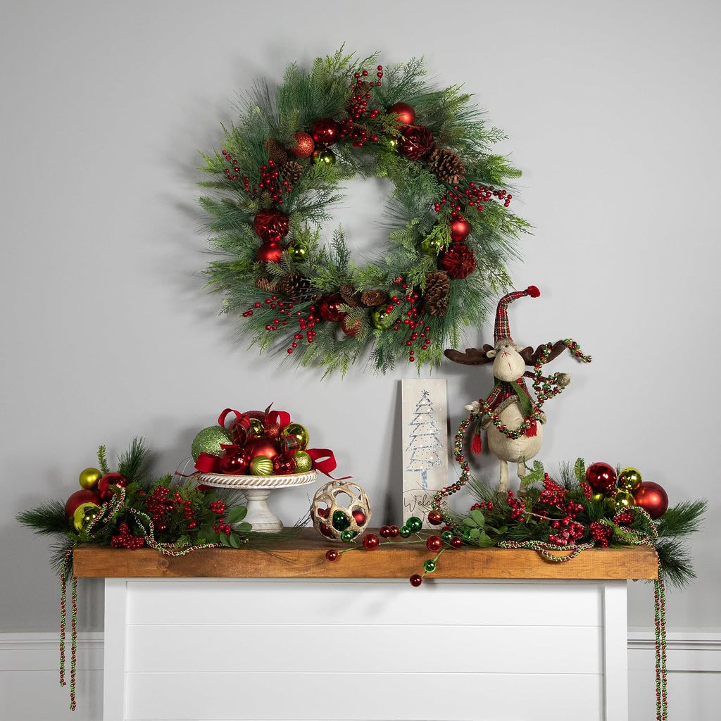 Real TouchTM Pinecones Ornaments Artificial Christmas Wreath 36"