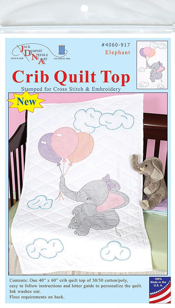 Elephant Crib Quilt Top