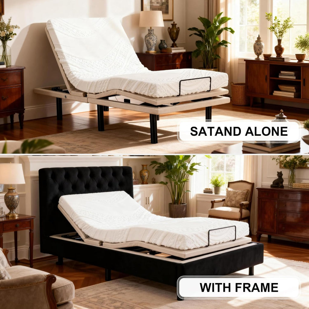 Froman TXL Adjustable Bed Frame with, Massage, Head Top Pillow Tilt