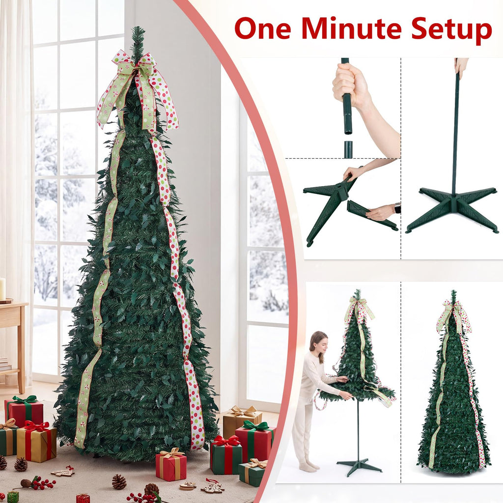 6ft Pop Up, Pre-Decorated Xmas Tree