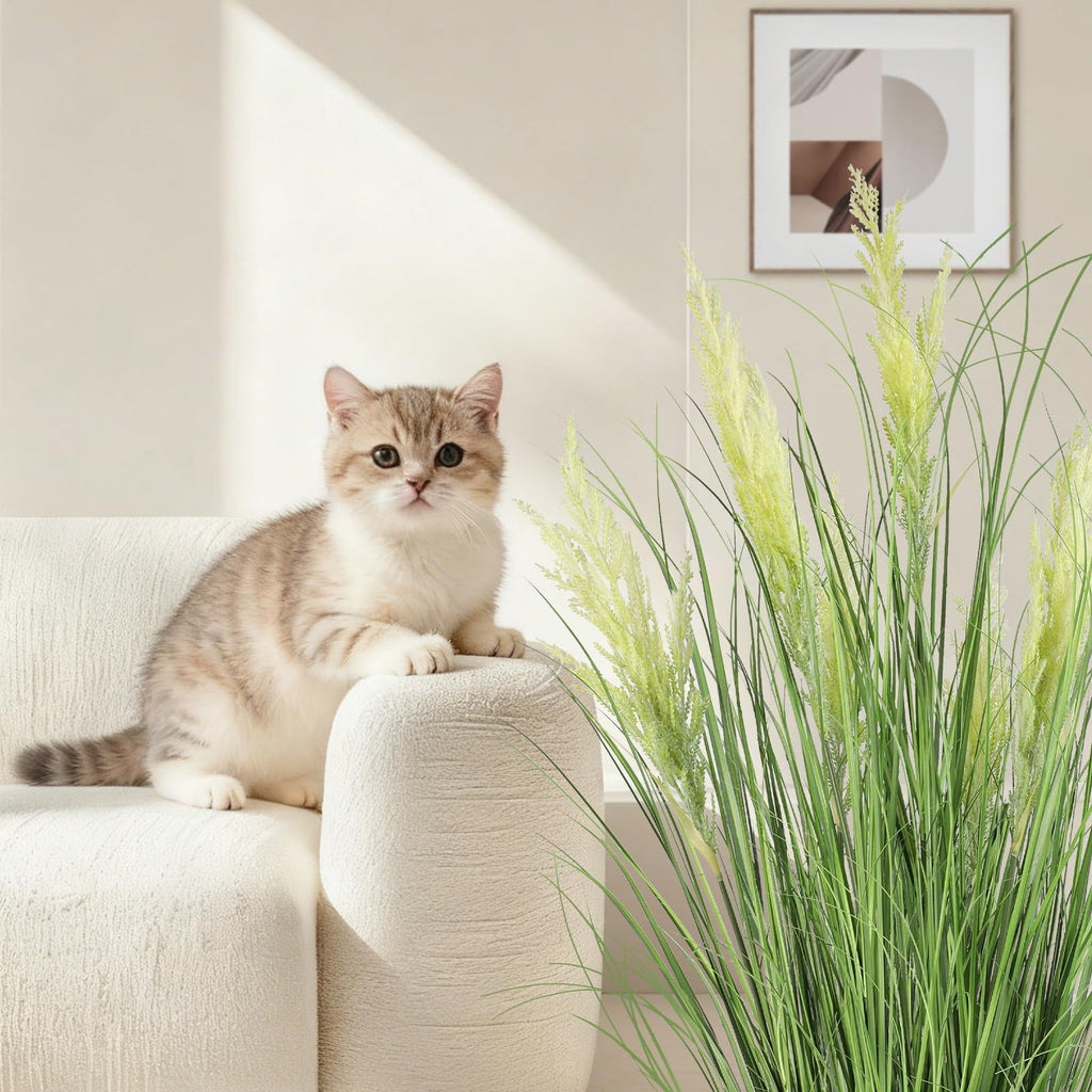 5ft/59in Artificial Plants Outdoor Indoor, Fake Onion Grass In Pot