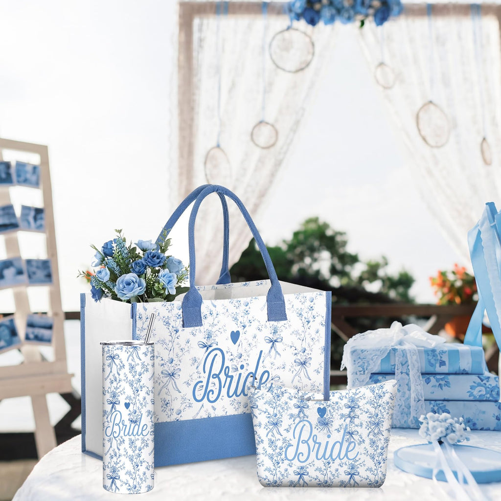 3 Pcs White Blue Bride Gifts Bride to Be Bachelorette for Women