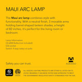 Maui Arc Floor Lamp with 3 Movable Shades & Adjustable Height- Perfect Lighting and Corner Decor, Antique Bronze