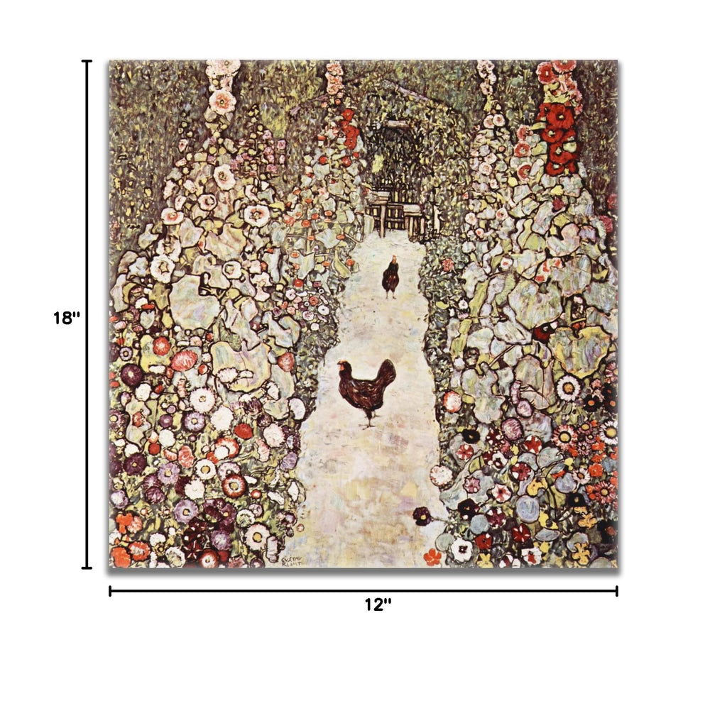 Gustav Klimt Canvas Wall Art Garden Path With Chickens Poster Symbolism Art Master Painting Print Room Aesthetic