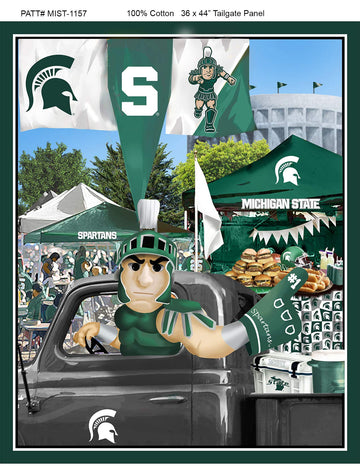 Michigan State Cotton Panel with Tailgate Design-Sold by The Panel