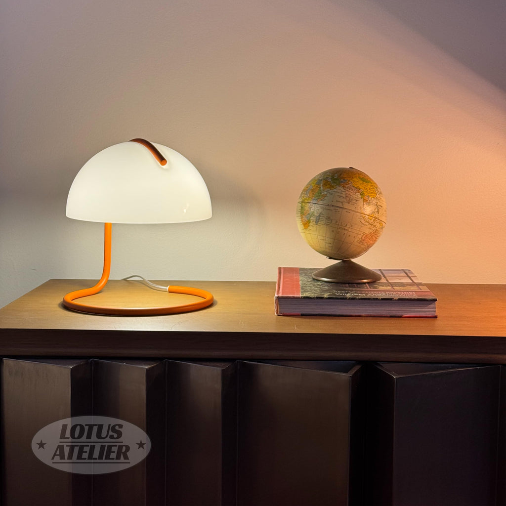 Orange Bauhaus Light | Retro Mushroom Table Lamp for Room Aesthetic Modern Lighting | Mid Century Modern | Living