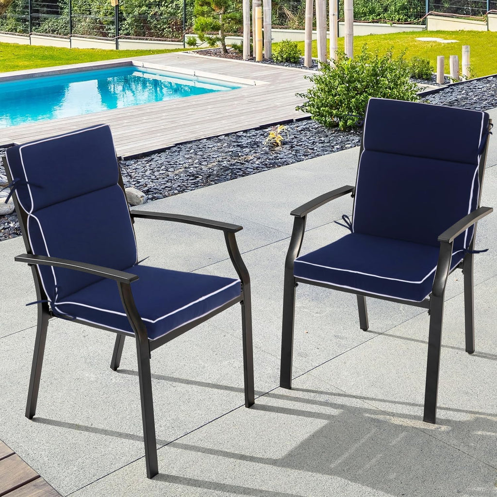 Outdoor Patio Chair Cushions Set of 2, Water Resistant Adirondack Chair Cushions 44 x 21 in, All Weather Seating