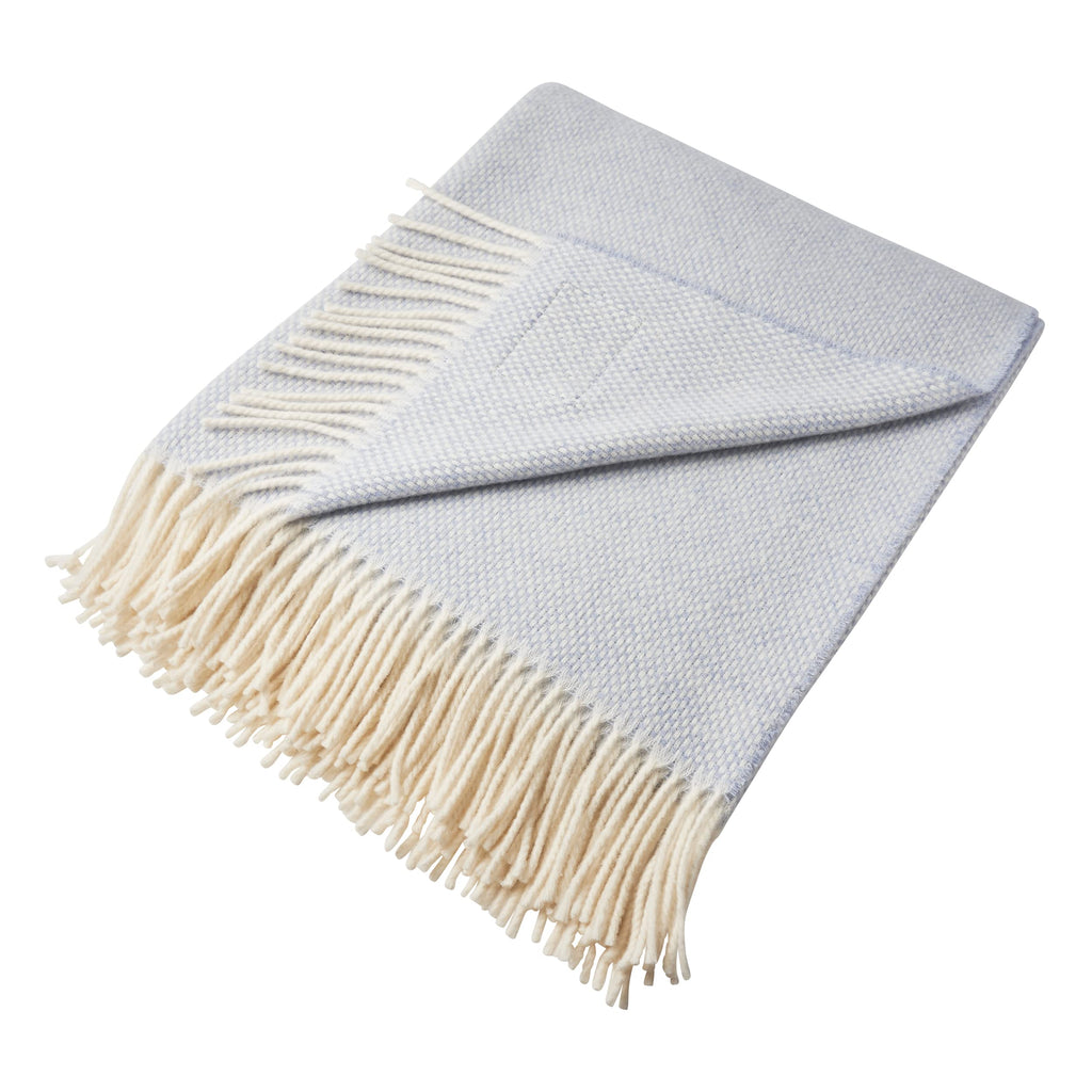 Light Blue Juno Cashmere Blend Throw - Made in Italy - 51" W x 67" L - Luxurious Cashmere Blend Throw in Neutral