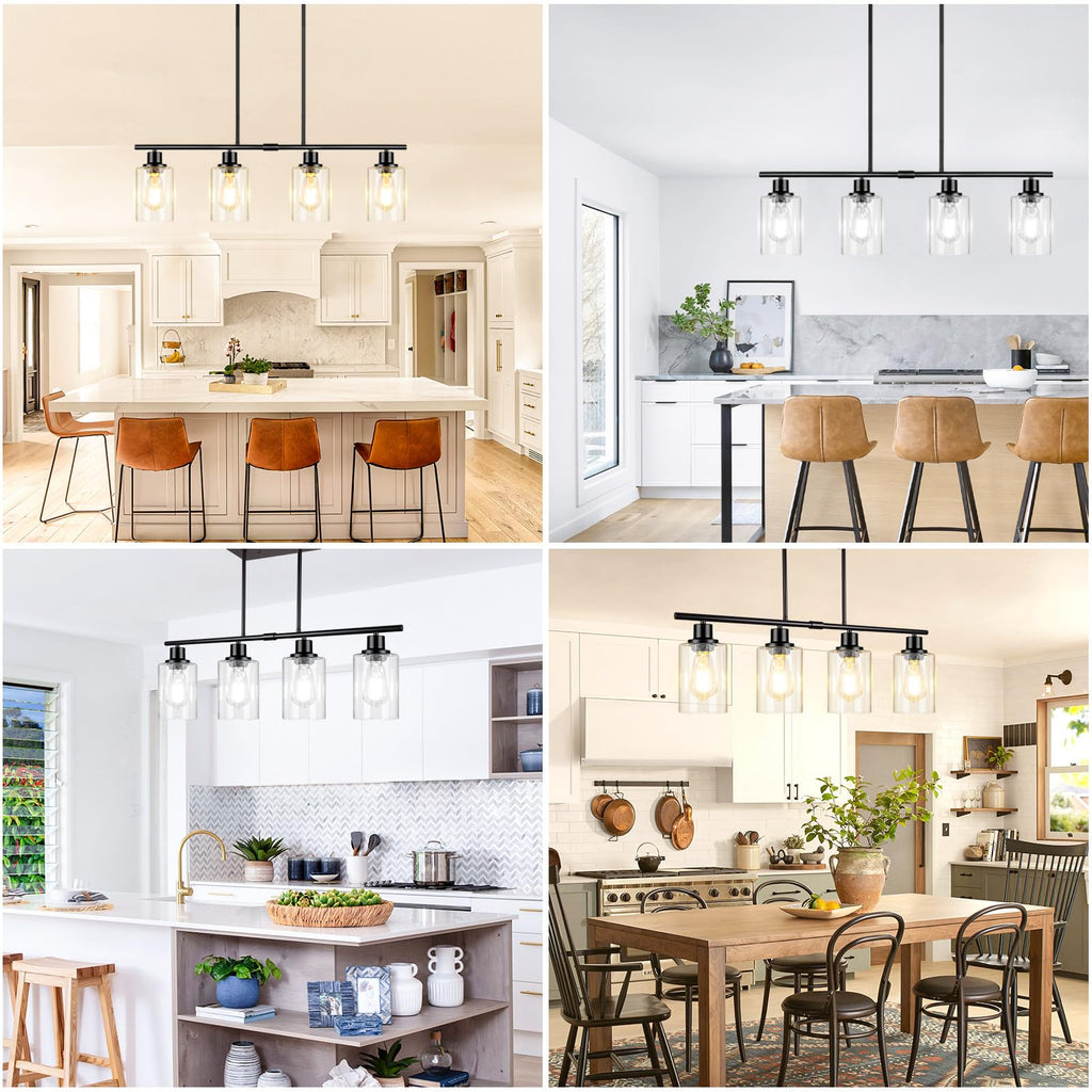 32inch 4-Light Black Simplicity Bar Island Lights Hanging