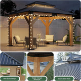 10x12 Wood Gazebo, Hardtop Gazebo with Spruce Frame and Alum - Image 5