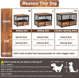 32 Inch Dog Crate Furniture with Cushion for Large Medium Dogs, Wooden Heavy Duty Dog Kennel with Double Doors