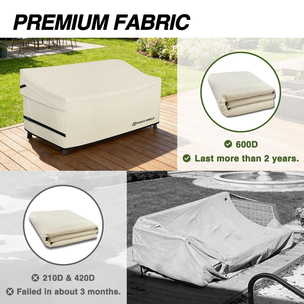 Waterproof Outdoor Sofa Cover 86W x 38D x 35H inch, Beige