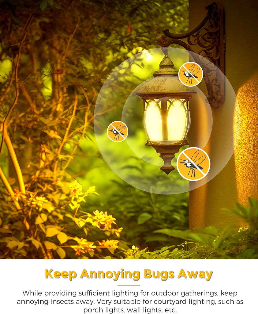 BR30 Yellow Bug Light Bulb 100W Equivalent 11W, 900LM E26 Base Not-Dimmable