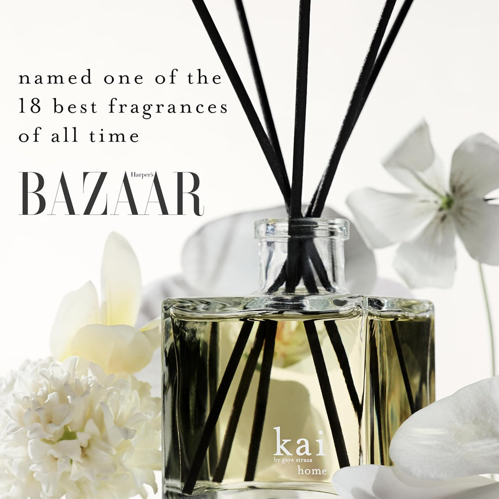 Reed diffuser - a fresh, beautiful, light gardenia scent wrapped in white exotics, 6.75 fl oz | long lasting, serene