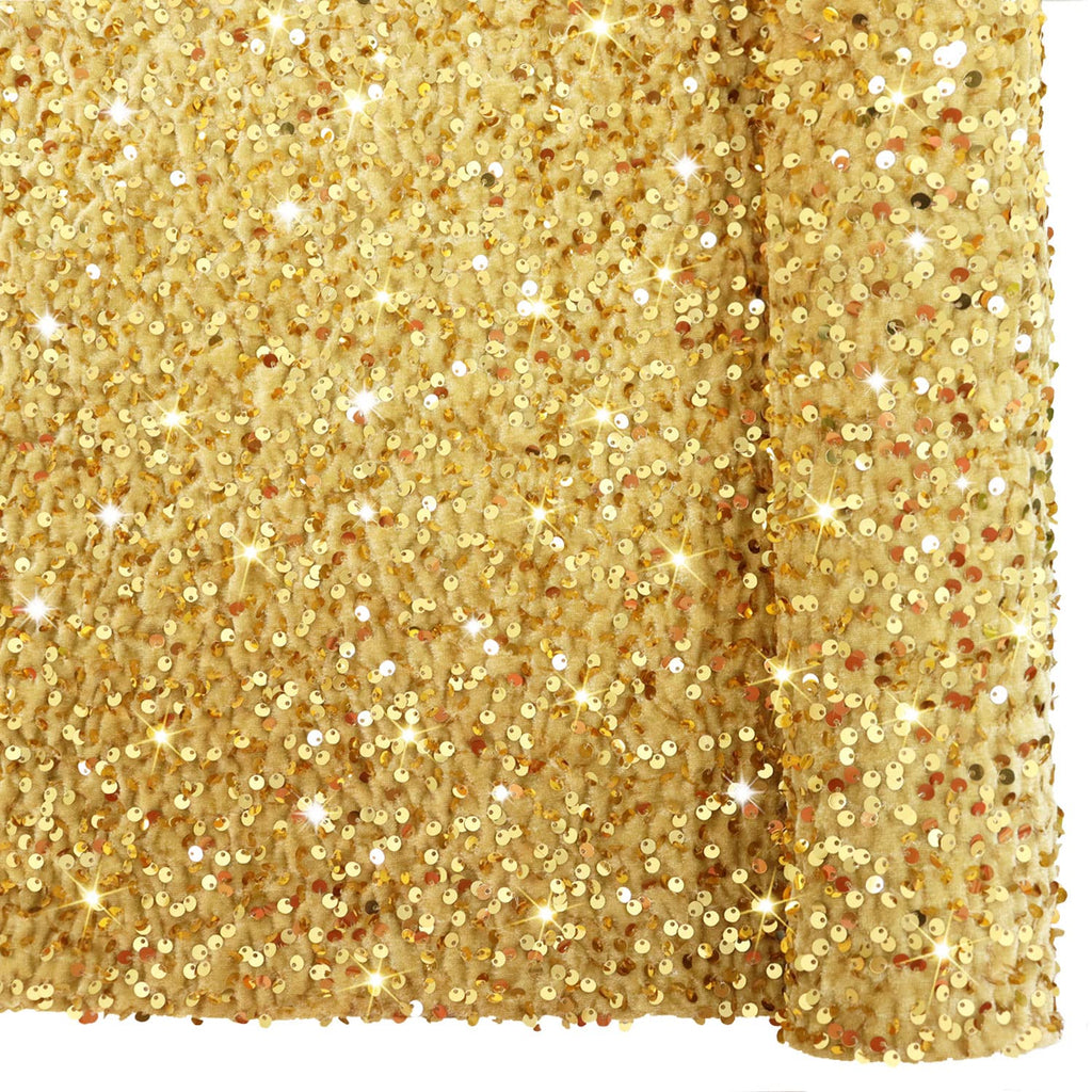 Gold Sequin Fabric 1 Yard Shiny Sequins Fabric by The Yard Velvet Material Fabric for Sewing Cloths Mesh Sequins