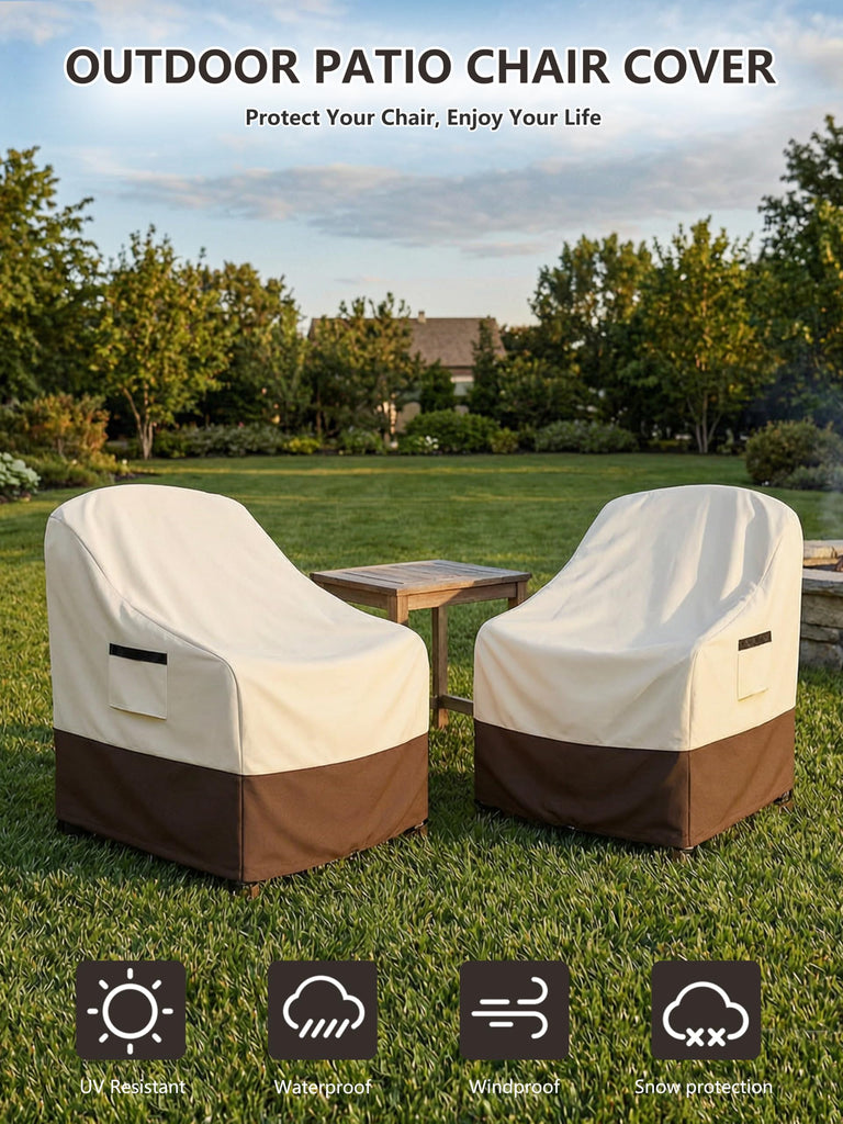 Adirondack Chair covers 2 Pack 30 W x 34 D x 36 H inches, Waterproof Heavy Duty for Outdoor Chair, Beige & Brown